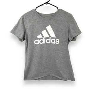 Adidas Amplifier Tee Gray White T Shirt Short Sleeve Womens Sz Large Slim Fit